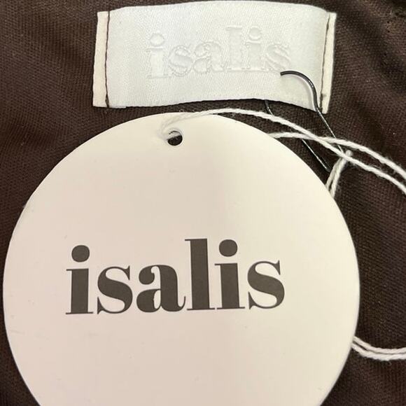 NEW Isalis Brown Velvet Velour Sleeveless Square Neck Corset Crop Tank Top Sz S - Picture 3 of 4